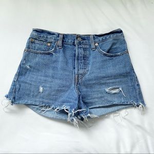 Levi’s Distressed Hi-Rise Shorts